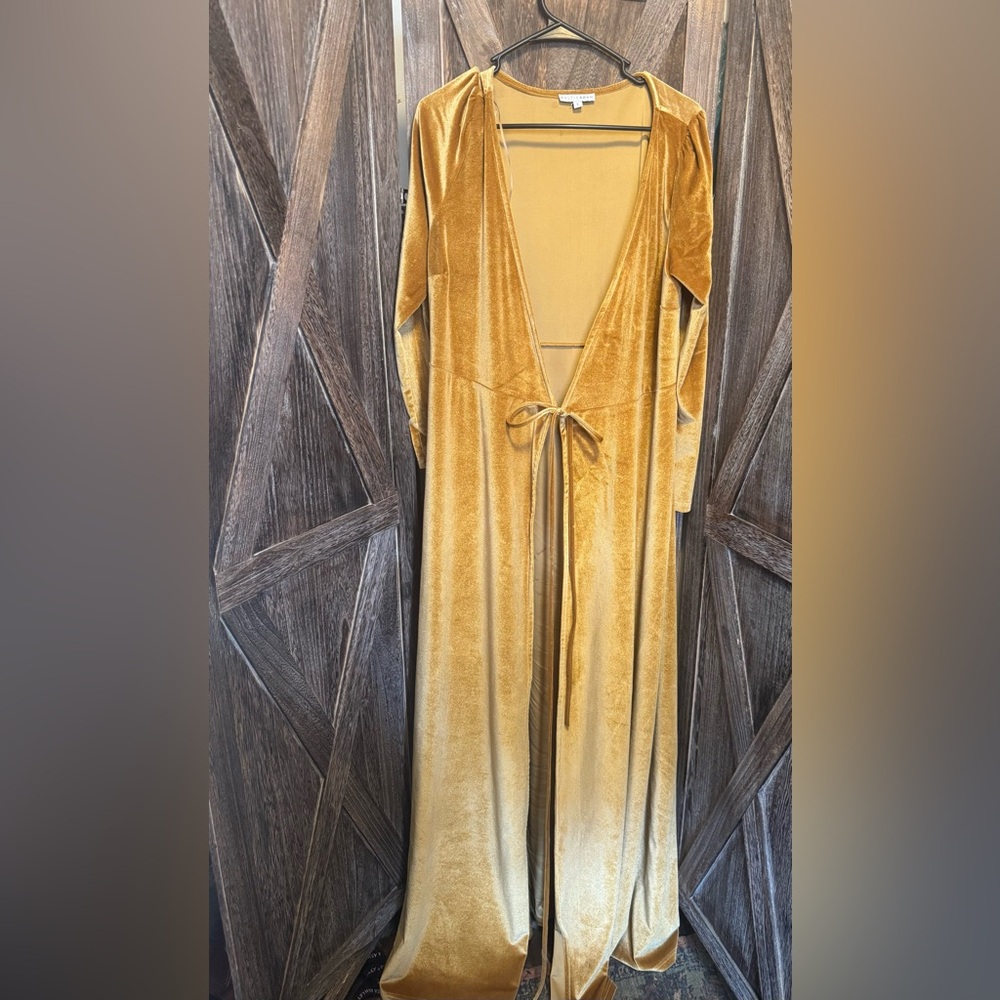 Baltic Born Gold Velvet Maxi Dress